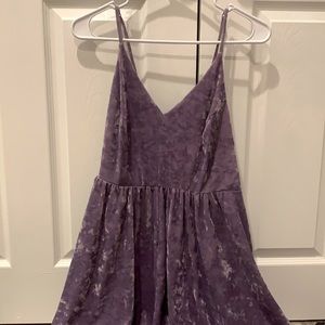 Velvet grayish/purple dress. Spaghetti straps.